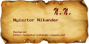 Nyisztor Nikander névjegykártya